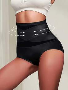 QUASTI 4条装高腰塑形内裤 - 交叉绑带显瘦设计，透气舒适，理想的节日礼物 - 彩色 - 查看 5