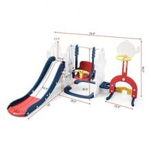 TendenciaJuego Tobogán Resbaladilla Centro Infantil Escalador 7 En 1Calidad premium - Azul - Ver 4