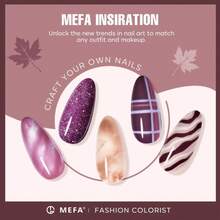 MEFA Fall Gel Nail Polish Set, 12 Colors Burgundy Red Nail Polish Set Champagne Gold Glitter Nail Polish Gel Soak Off Dark Red Purple Shimmer Nude Brown Manicure Gifts For Women Girl DIY Salon Home - Màu A - Xem 5