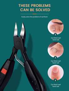 Nail Clipper, Ingrown Nail Clipper, Nail Scissors, Foot Nail Clipper, Ingrown Nail Plier, Nipper - Black - View 10