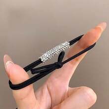 Sujetador de cola de caballo de cristal brillante de una pieza, lazo de pelo elástico de alta calidad, accesorio de pelo elegante - Multicolor - Ver 5