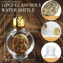 [Free Shipping]12 Pcs Glass Holy Water Bottles 0.5 Floz Embossed Catholic Baptism Favor Chris 1tian Water Container Bulk For Guest Communion Chu 1rch Gift Wedding Decor(Gold,Immaculate Heart Of Mary) - 聖母無玷聖心 - 查看 3
