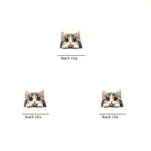 1pc/2pcs/3pcs Cute Big-Eyed Cat Pattern Heat Transfer Stickers, Durable Long-Lasting Patches For DIY T-Shirts, Hoodies, Jeans, Sweatshirts, Backpacks, Jackets, Handbags, Pillows - L+S - View 3
