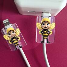 Bộ 2/4 chiếc ốp bảo vệ cáp dữ liệu điện thoại hình con ong dễ thương, ốp bảo vệ cáp dữ liệu điện thoại Type-C, đẹp mắt, quà tặng lý tưởng cho sinh nhật, đám cưới, Ngày Valentine, Ngày của Mẹ, Ngày của Cha, Lễ Tạ ơn. - A - Xem 3