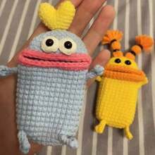 Handmade Crochet Key Case/Holder, Novelty Crochet Sausage Mouth Car Key Case, Cute Hand Knit Yarn Crochet Key Cover - T - 查看 6