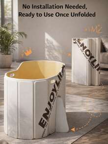 1pc Adult Portable Foldable Large Bathtub 33.4"X21.6"X29.5", 2-Person Independent Soaking Tub, No Installation Required, Insulated Spa Bathtub For Indoor/Outdoor Use, Great Gift - Bathroom Essential - A - View 8