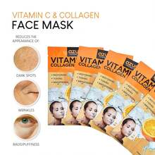 Vitamin C & Collenagen Sheet Mask Set - Hydrating Facial Care For Skin - 10-Pack Korean Beauty Masks - Quả dưa chuột - Xem 3