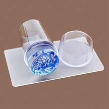 Nail Art Stamper Clear Silicone Stamping Jelly With Scraper Transparent Visible Body No Different For DIY Nail Decor Nail Stamping Tool With Scraper - Clear - View 3