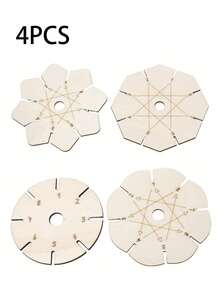 4 Stück gewebte Armband Scheiben, blumenförmige Holzscheiben Armband Flechten Gewebe Platte Strickwerkzeuge Perlenband Scheibe für Geschenkzubehör Freundschaftsarmbänder Herstellen Weben Kumihimo Zubehör, Schmuckherstellung DIY, Handwerks-Zubehör, präzises Webwerkzeug, leichtes Flechtehilfe, Schmuckherstellungswerkzeug, Schmuckherstellern, für DIY Hobbykünstler - Einheitsgröße - Übersicht 12