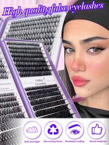 640pcs DIY Eyelash Extension Kit | 30D/40D/50D/60D Curl, 8-18mm | Natural Fluffy Reusable Lashes | All-In-One Set With Applicator, Glue And Remover | Easy Home Lash Extension - Black - View 5