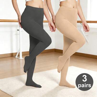 3 pares de mallas/leggings de baile de terciopelo súper suaves y de moda para mujer