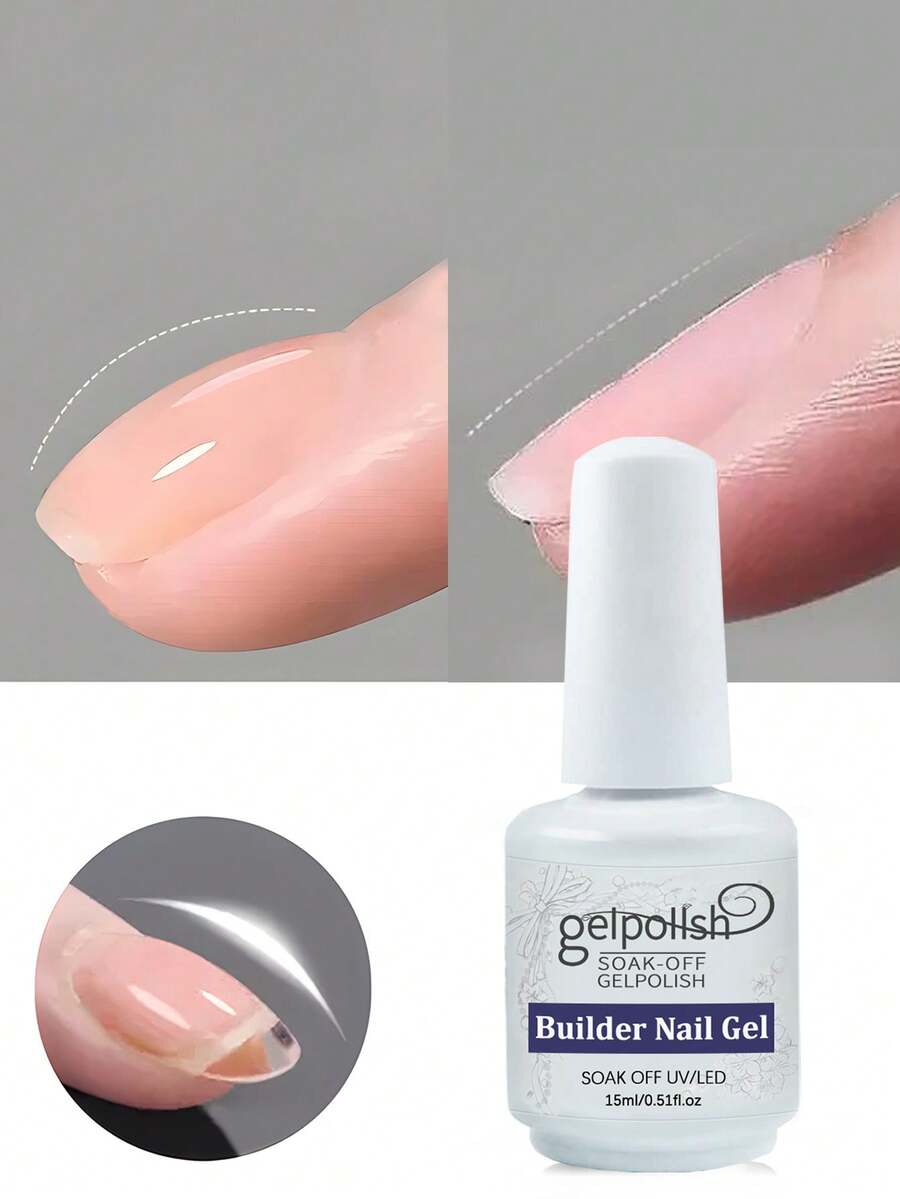 GELPOLISH 15毫升裸色指甲强化凝胶,加固底胶,适用于UV/LED凝胶美甲延长,情人节美甲设计,DIY美甲沙龙礼物(女士适用) - 無色 - 查看 1