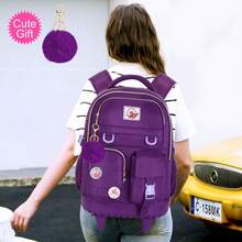 21-Inch Rolling Backpack For Girls, Black Wheeled School Bag With Lunch Bag, Teenager Suitcase - Single Trolley Backpack - View 8