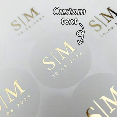 Custom Wedding Initial Stickers, Personalized Wedding Gift Stickers, Embossed Transparent Stickers, Matte Envelope Custom Seals, Wedding Gifts, Retro, Minimalist, Fashionable, Decorative, Personalized, Gift Purposes, Mother's Day Gifts, Customize Special Gifts For Her, Sisters, Girlfriends, Family Members, Best Friends, Sister-In-Law, Gifts For Relatives, Festival Gifts, Wedding Gifts, Valentine's Day Gifts