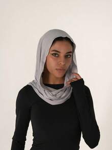 1pc Women's Instant Classic Solid Color Hijab, Pre-Sewn Turban Style Scarf With Adjustable Versatile Wearing Methods, Soft Comfortable Viscose Fabric Suitable For Daily, Sports, Yoga - Multicolor - View 9