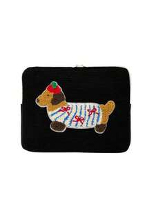 Laptop Case White Tablet Bag 11 Inches/14 Inches Computer Bag IPad Bag Laptop Bag Sausage Dog Sticker Laptop Bag File Bag Laptop Protective Case Computer Bag 11 13 14 15.3 15.6 Inches Portable Desktop Computer Bag Mac Book Tablet Computer Bag 9-11 Inches IPad Air 4 5 Pro 11 Mini 5 6 IPad Bag Shockproof Bag - Black - View 2