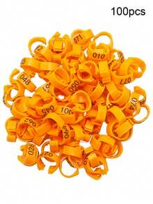 100个红绿鸽脚环，内径8毫米，塑料夹扣开口腿环，编号001-100，适用于鸟类鹦鹉赛跑训练 - 彩色 - 查看 10