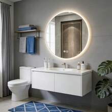 jjuyEspeo Redo LED para Baño con Luz Frontal y Trasera Espeo de Maquillae Iluminado Anti-Vao 70x70  3 Temperaturas de Color - Espeo para Baño con Luz LEDespejo para baño - Blanco - Ver 6