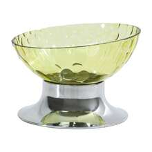 1pc Semi-Transparent Slanted Mouth High-Foot Electroplated Silver Base Pet Feeding Bowl, Efficient Neck-Protecting Base Design, Detachable Large Opening For Easy Feeding And Cleaning, Washable - 300ml - View 8