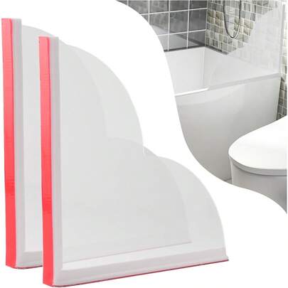 Acrylic Splash Guard With Self-Adhesive Backing, No Nails Required Waterproof Silicone Bathtub Splash Guard, Self-Adhesive Waterproof Barrier Passage Protector