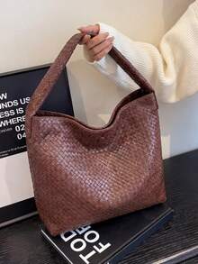 Luxury New PU Fashion Design High-End Tote Bag - Coffee - View 4