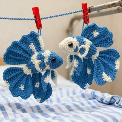 1 Set Animal Crochet Knitting Kit For Beginners, Includes Detailed Written Instructions, Fish DIY Weaving Set, Cute And Fun Home Decor, Suitable For Birthday, Valentine's Day, Easter And Christmas Gifts