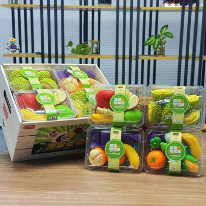 色彩鲜艳、逼真的水果蔬菜玩具，早教认知削皮切块玩具，减压仿真水果蔬菜儿童礼物