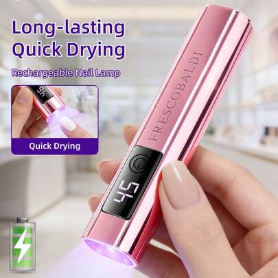 1pc Handheld Nail UV Lamp With Screen Display, Suitable For Gel Manicure, Mini Nail Lamp, Portable LED Nail Dryer, USB Nail Curing Machine, Quick Drying Nail & Foot Care Tool