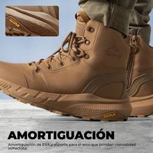 Botas Tácticas Militares para Hombre Botas de Senderismo Ligeras y Cómodas - Marrón - Ver 4