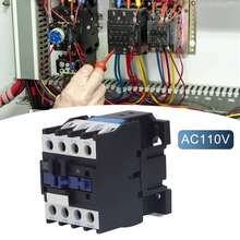 25A Power Contactor Normally Open Electric AC Contactor Silver Alloy Contact M5 Screw Mount AC110V - Blanco y Negro - Ver 7