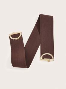 1条女士弹力腰带，优雅简约金属字母D扣，适合搭配连衣裙、毛衣、衬衫、外套，也可作为派对、节日礼物或生日礼物。 - 咖啡 - 查看 3