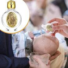 [Free Shipping]12 Pcs Glass Holy Water Bottles 0.5 Floz Embossed Catholic Baptism Favor Chris 1tian Water Container Bulk For Guest Communion Chu 1rch Gift Wedding Decor(Gold,Immaculate Heart Of Mary) - 聖母無玷聖心 - 查看 8