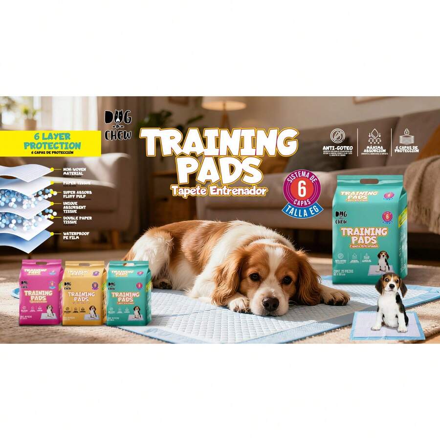 TendenciaDog-o-chew, Tapete Entrenador Para Perro, Desechable.Calidad premium - GRANDE 60x60 - Ver 1