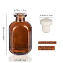 [Free Shipping]2 Pack 5oz/150ml Glass Reed Diffuser Bottles - Refillable Aromather.Apy Storage Containers (Brown) - Nâu B - Xem 3
