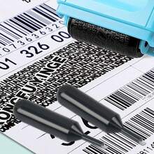 6 Pcs Identity Theft Protection Roller Stamp Ink Set, Data Defender Ink Refills - Black - View 6