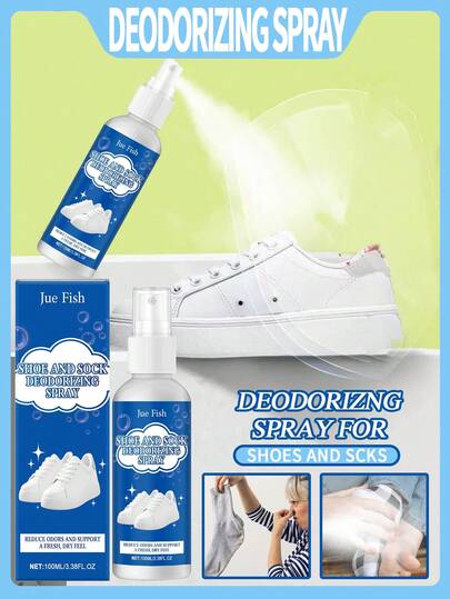 JUE FISH 靴下・靴用 100ml 消臭スプレー1箱。靴や靴下の臭いを除去し、アスリートフットの匂いを取り除きます。爽やかな香りが残ります。日常使い、スポーツ、アウトドアに携帯できます。
