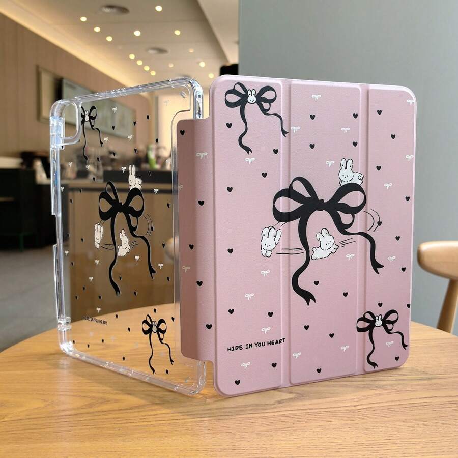 适用于华为MatePad SE 11英寸平板电脑的保护套，MatePad保护套，兼容MatePad 11.5英寸平板电脑，磁吸式闭合，三折式平板电脑保护套，智能休眠唤醒功能，高透明亚克力背板带笔槽，兼容Pad 2 11英寸平板电脑 - 無色 - 查看 1