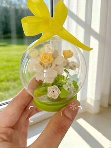 Decoração Doméstica DIY com Flores Preservadas, Acompanha Fitas, 2 Opções de Exibição - Sobre a Mesa ou Pendurado, Ideia de Presente Multifuncional e Original, Arranjo Floral Artificial em Vaso, Adequado para Feriados, Dia dos Namorados, Dia das Mães, Natal, Dia dos Pais, Decoração de Mesa, Ano Novo - Multicolorido - Visão 6