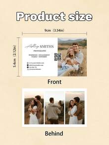 Personalizowane szablony wizytówek fotograficznych, 200/500/1000 szt., personalizacja zdjęć i tekstu, wizytówki dla fotografów, szablony Canva, karty z kodem QR, broszury marketingowe - Wielokolorowe - Zobacz 6