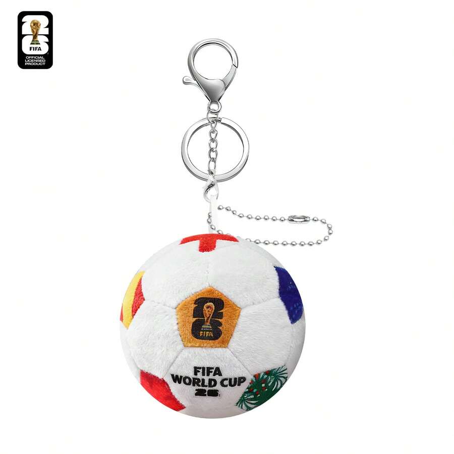 FIFA World Cup 2026 Soccer Ball Keychain Large Collector's Edition Plush Key Charm For Kids Bags Backpacks For Football Fans Gifts For Men Travel Essentials Key Lanyard - White - View 1