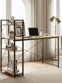 Escritorio Minimalista Moderno Conlibrero Ejecutivo-melamina - Albaricoque - Ver 2