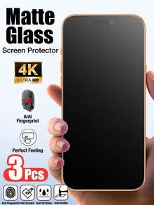 XINHONGYU 适用于 17 Pro Max 的 3 片装磨砂钢化玻璃屏幕保护膜，防眩光、防指纹、防刮花，兼容 17 Pro Max 6.9 英寸全系列 - 3件 - 查看 11