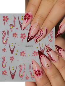 1 Tờ Hình Dán Móng Tay Họa Tiết Da Báo, Hình Dán Móng Tay Kiểu Pháp, Hình Dán Hoa Nổi 5D, Hình Dán Móng Tay Tự Dính, Trang Trí Móng Tay Cho Nữ, Dụng Cụ Làm Móng - Nhiều màu - Xem 4