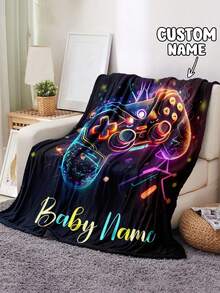 1pc Customized Personalized Blanket, Text Blanket, DIY Blanket, Pattern Blanket, Memorial Blanket. Tapestry, Photo Portrait Blanket Design, Suitable For Girls, Boys, Adults, Valentine's Day, Lightweight, Baby Blanket, Personalized Blanket, Personalized Photo Blanket, Personalized Throw Blanket, Personalized Baby Blanket, Newborn Blanket, Suitable For Mother's Day, Birthday, Children's Day, Father's Day, Graduation, Wedding, Christmas, Halloween - Multicolor - View 7