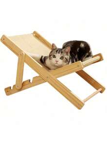 Cat Lounge Chair Adjustable Hammock Solid Wood Sisal Cat Lounge Chair Rocking Chair Cat Chair Cat Scratching Board Cat Bed Integrated Wear-Resistant And Non-Shedding Four Seasons Universal - one-size - View 5