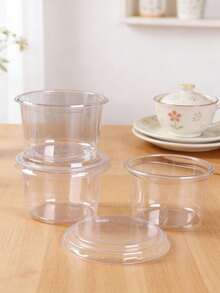 Clear Dessert Packaging Box With Lid | Universal Coconut Milk Pudding Yogurt Mousse Jelly Ice Cream Cup | Leakproof Freezer- Cake Baking Container | Disposable Transparent Dessert Cups For Home Bakery Cafe Party Catering | Ideal Gift & Dessert To-Go Packaging - Multicolor - View 1