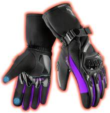 Guantes de Motocicleta para Invierno, con Pantalla táctil, Impermeable, Resistente al Viento, Térmicos para Nieve, Ciclismo, Correr, Motocicleta, Conducir - Hombre y Mujer - violeta-1 - Ver 13