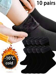 30/20/10/5/3/1 Pairs Men's Thick Warm Mid-Calf Socks, Unisex Winter Thermal Socks, Comfortable Daily Wear - Multicolor - View 13