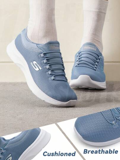 Skechers Giày thể thao cổ thấp có đệm thông thường dành cho nữ, thể thao ngoài trời 897993