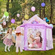 Princess Mermaid - Tienda de campaña para s color morado grande para niñas de 3 a 12 años juguete de castillo para interiores y exteriores para juegos de s 55 x 53 pulgadas DxH-074 - como en la foto - Ver 2